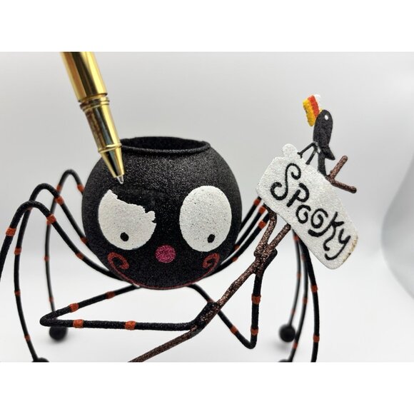 Pier 1 Glitter Halloween Spider Candle Holder Set of 2 Tea light - Picture 3 of 11